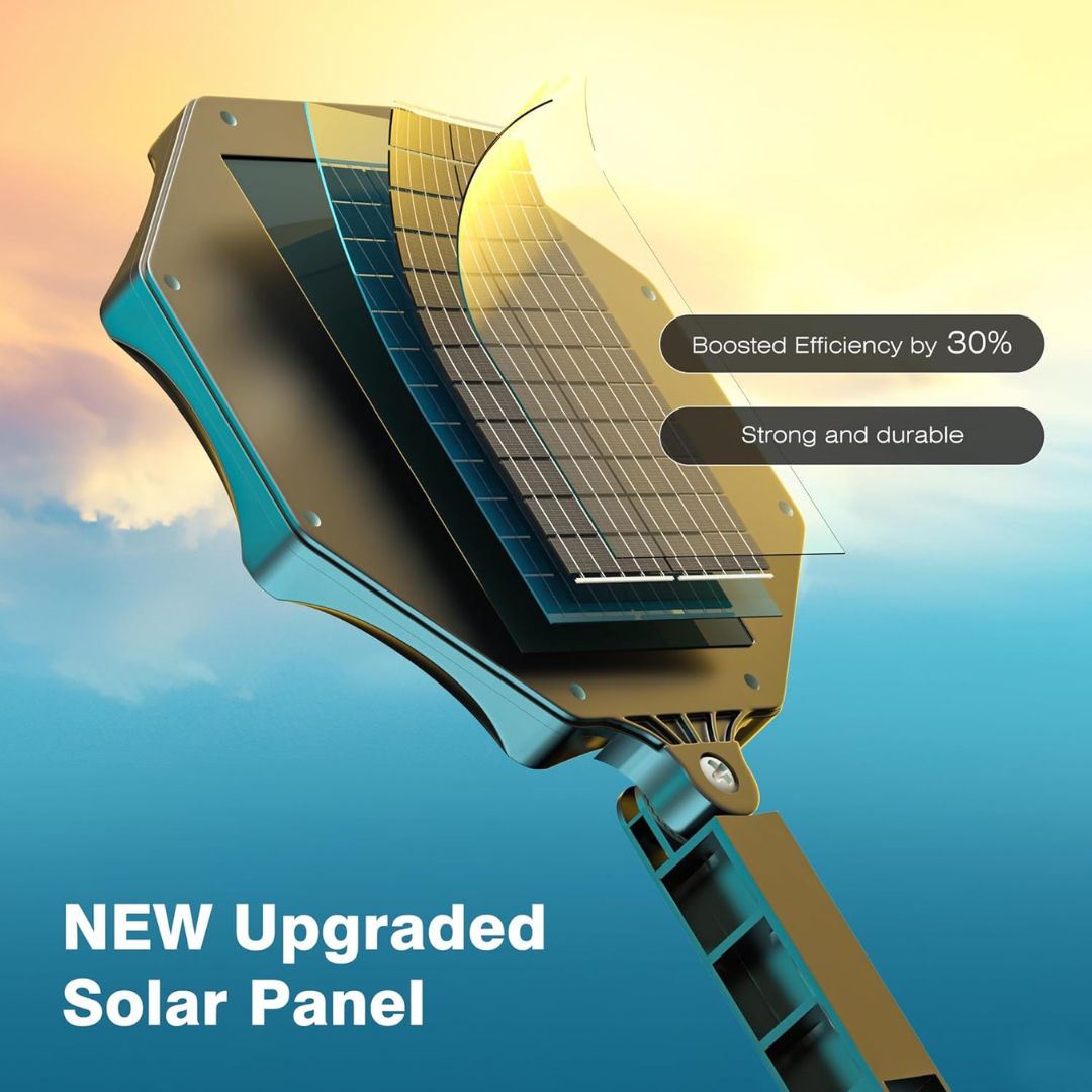 Solar Street Lights Outdoor with Motion Sensor, 168LED IP66 6500K