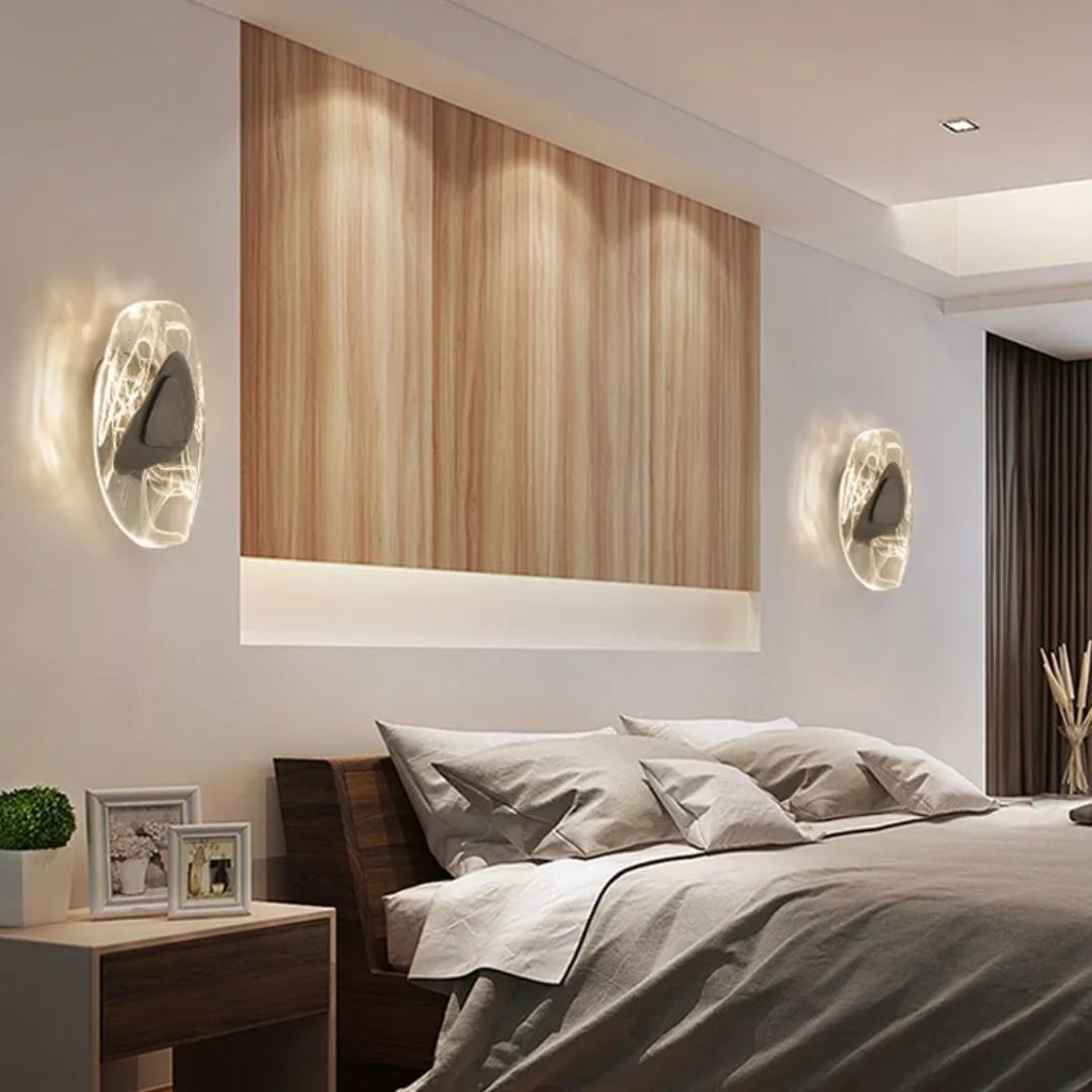 Sculptural Wall Light Glass and Metal 3000K Warm White