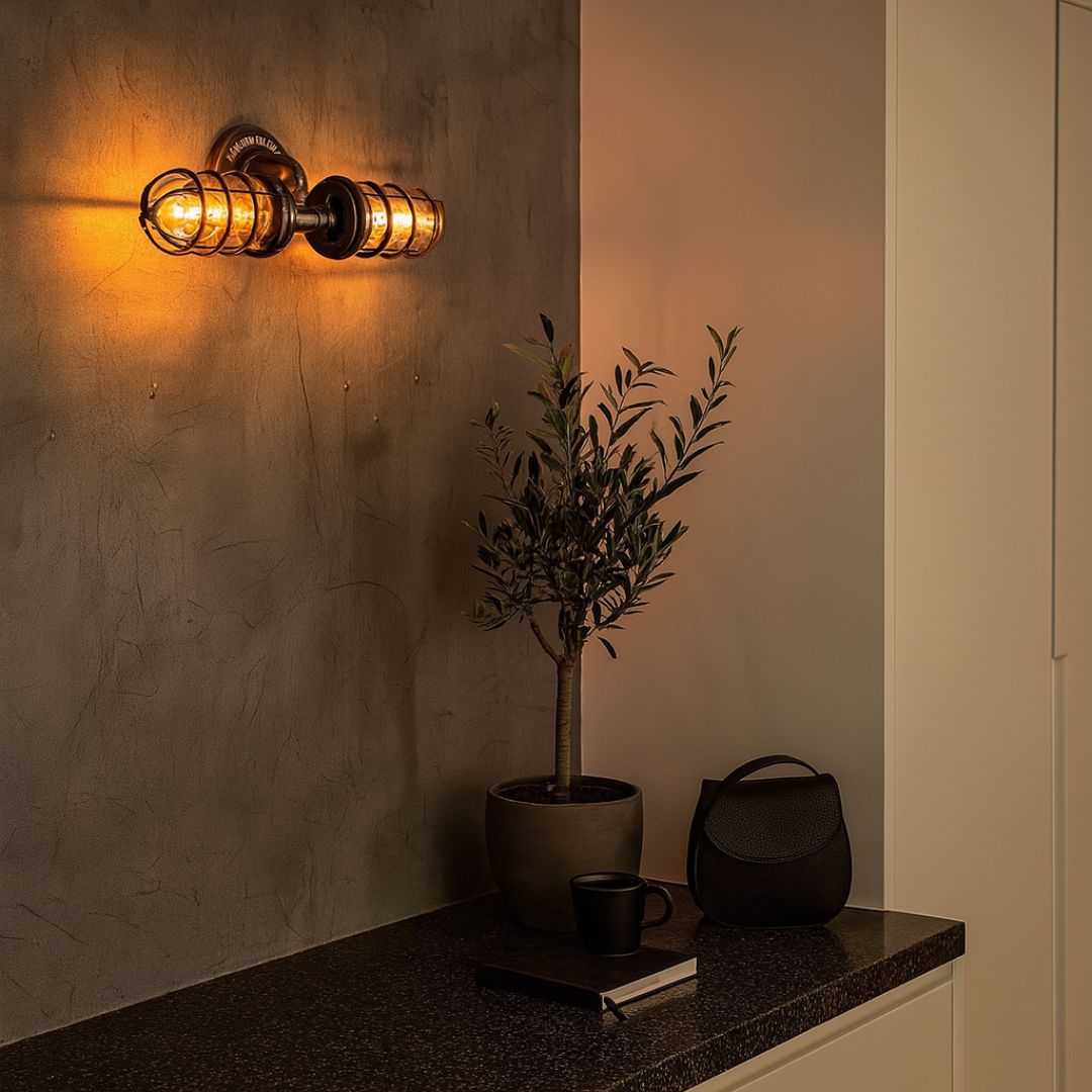 Rustic Industrial Bathroom Vanity Light with Glass Jars – 18 Inch
