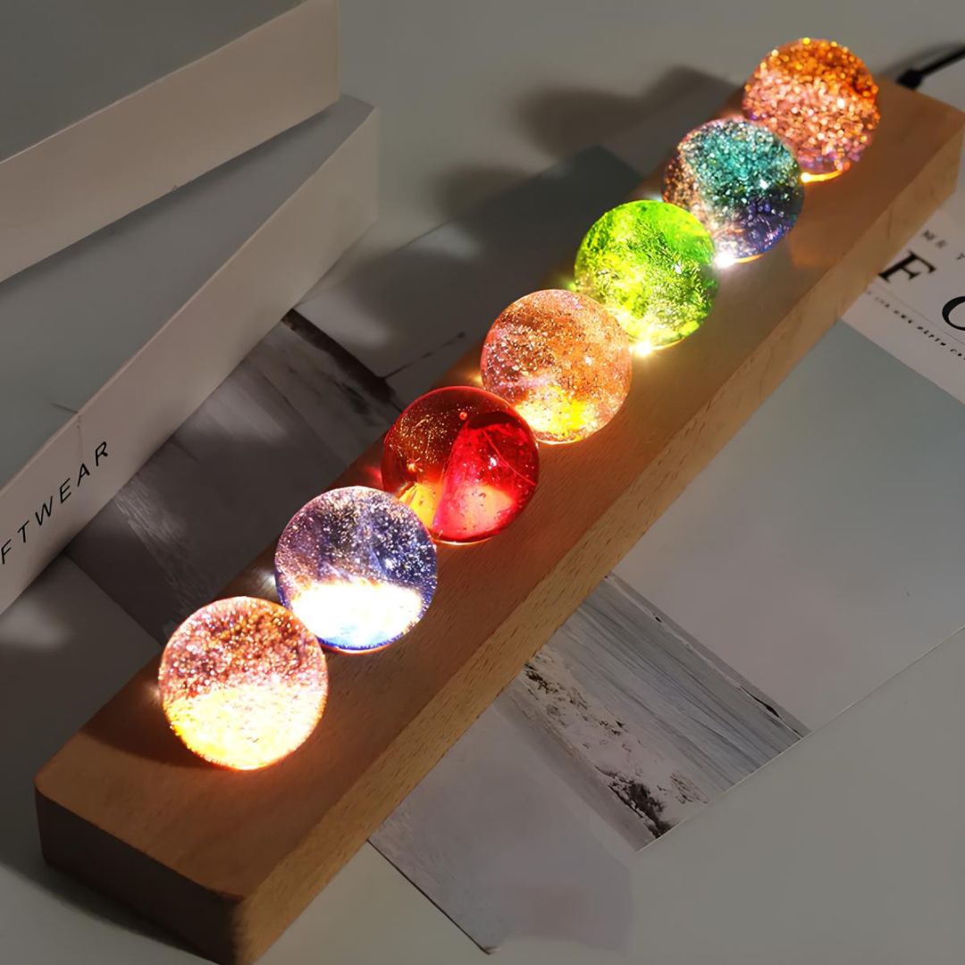 Luminous Crystal Galaxy Orbs Set for Home Decor – Colorful Wall Art