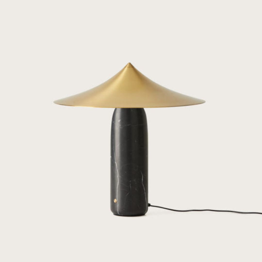 Elegant Table Lamp with Marble Base and Integrated LED – Modern Bedside or Desk Lamp