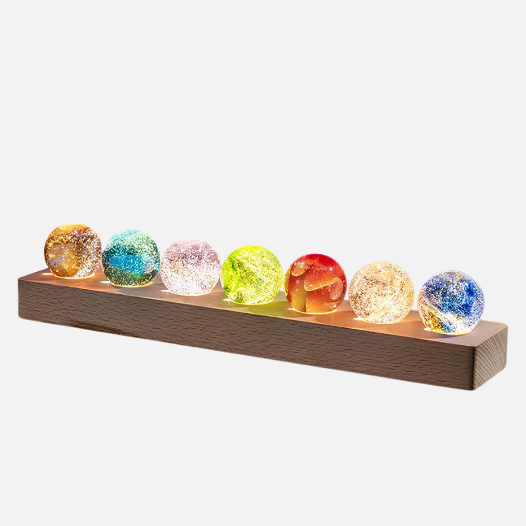 Luminous Crystal Galaxy Orbs Set for Home Decor – Colorful Wall Art