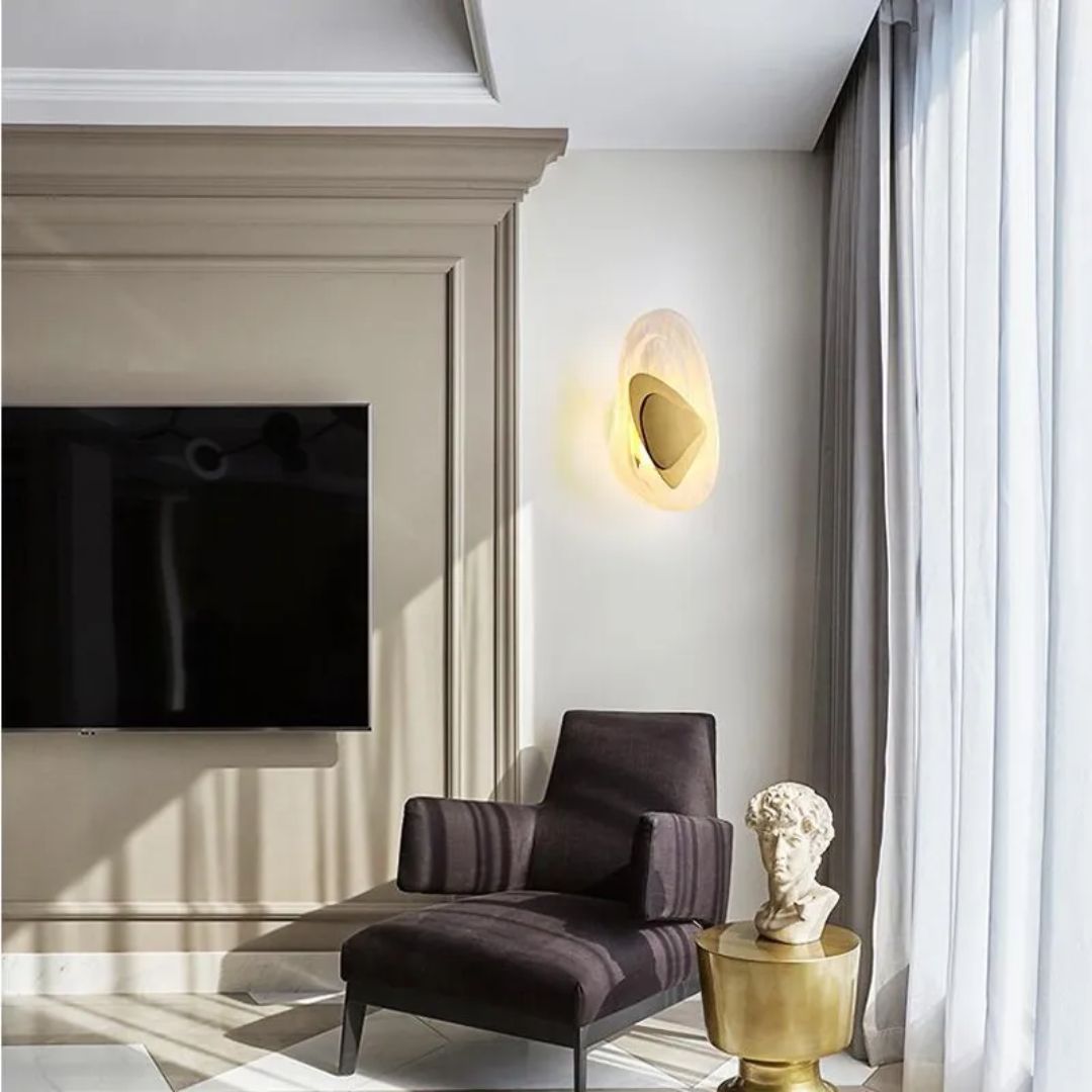 Sculptural Wall Light Glass and Metal 3000K Warm White