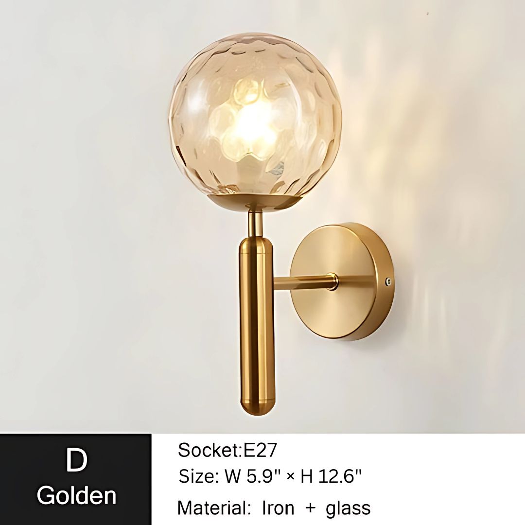 Modern Glass Ball Wall Sconce - Elegant Metal Wall Lamp for Home Décor