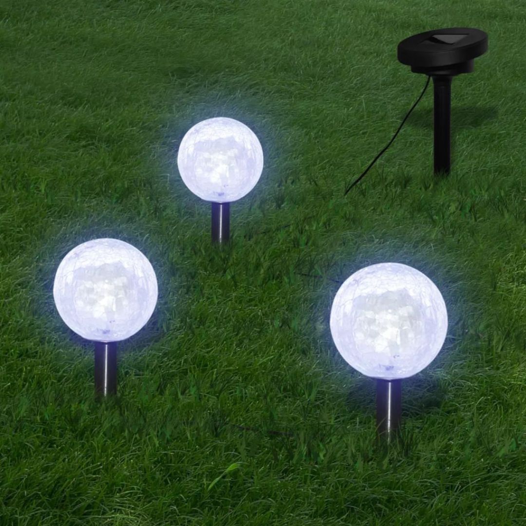 Solar Garden Lights Set with LED Balls – 3 Durable Outdoor Lights