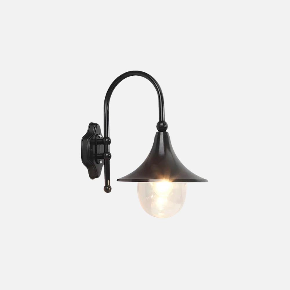Vintage Outdoor Wall Light IP54 in Black – Classic Aluminium Wall Lamp