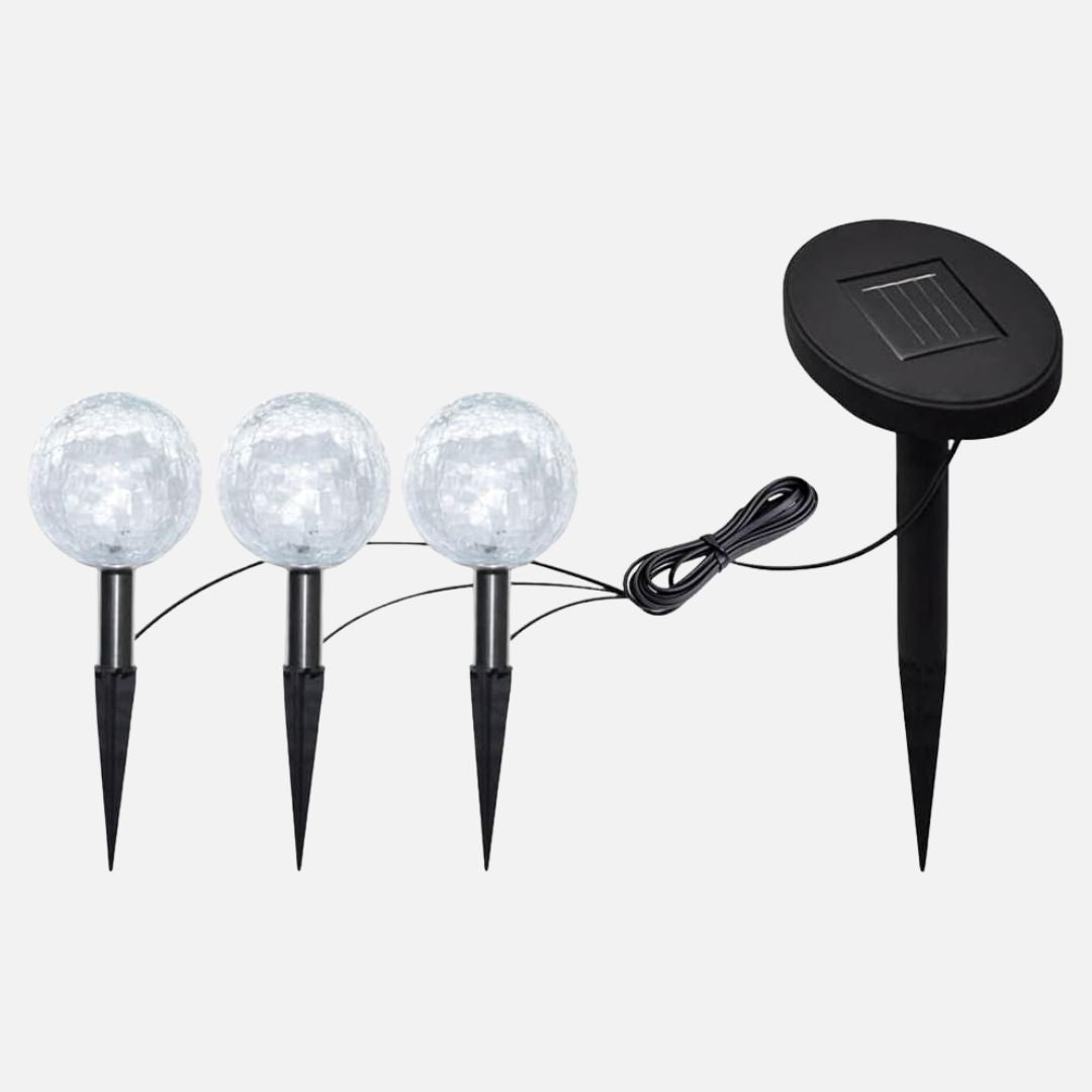 Solar Garden Lights Set with LED Balls – 3 Durable Outdoor Lights