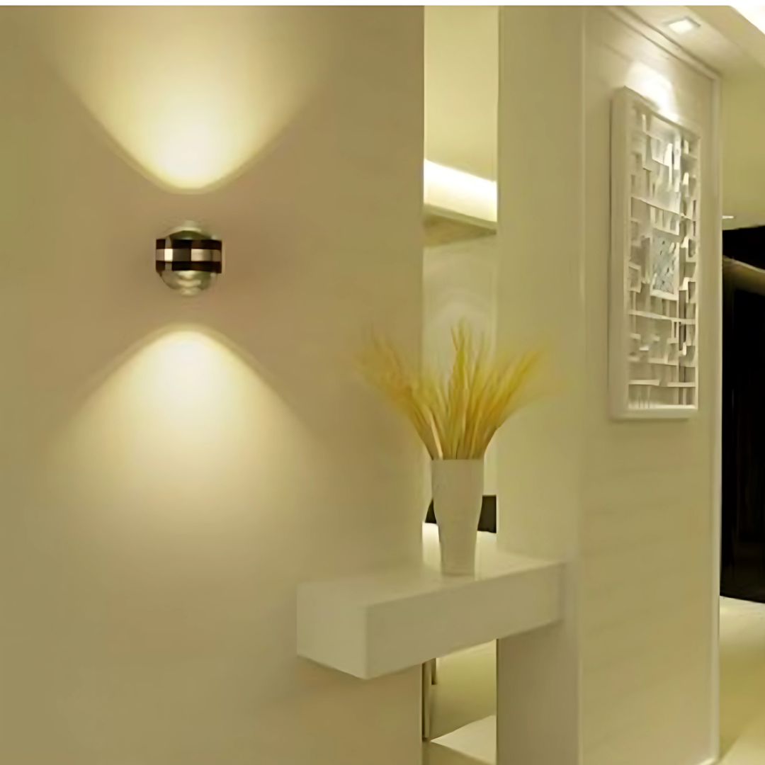 LED Wall Light Fixture Up Down Spotlight for Hallways Silver Aluminum