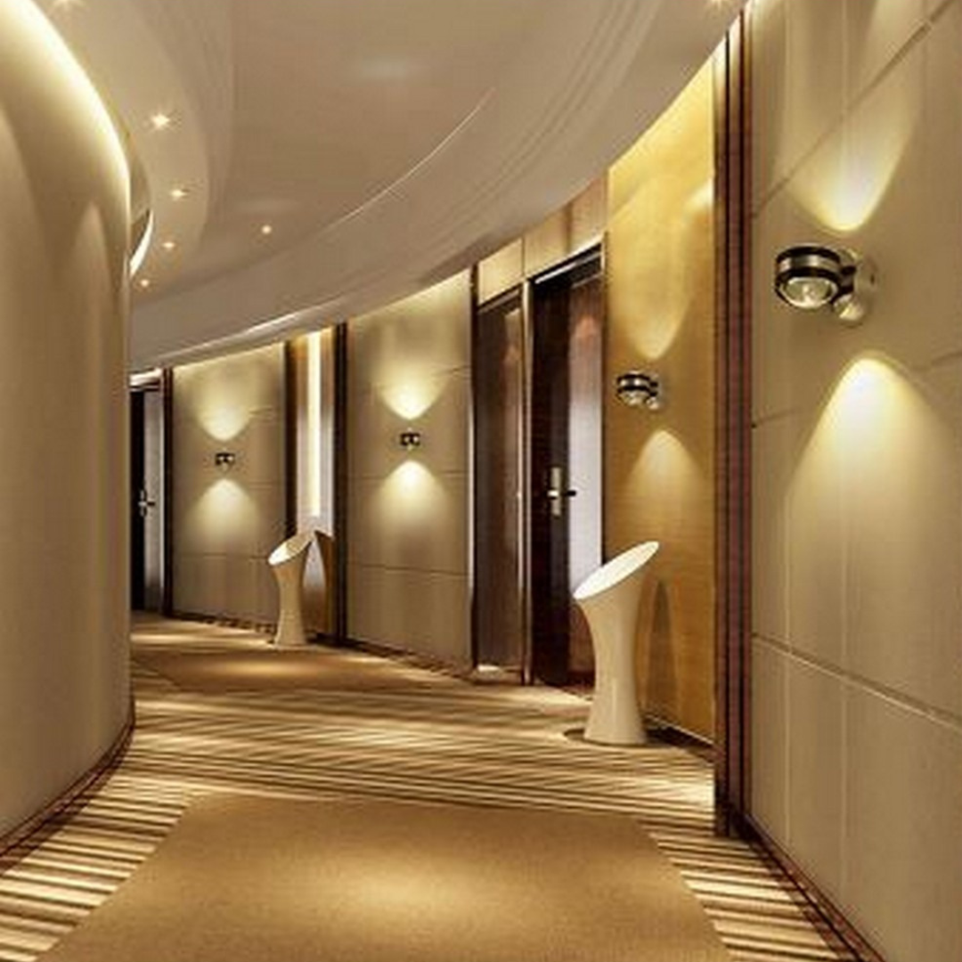 LED Wall Light Fixture Up Down Spotlight for Hallways Silver Aluminum