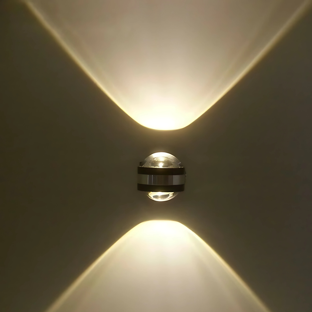 LED Wall Light Fixture Up Down Spotlight for Hallways Silver Aluminum