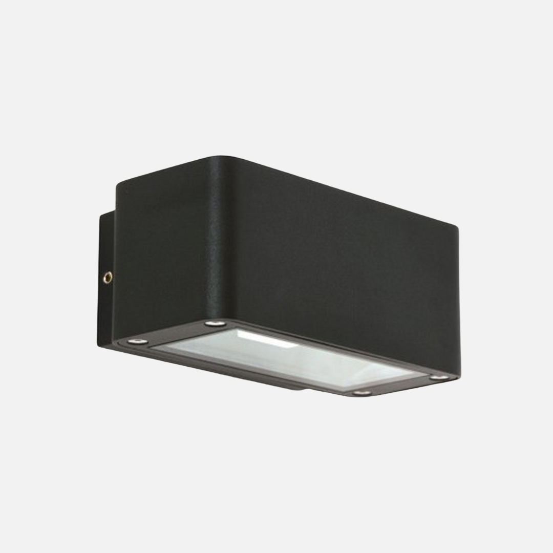 LED Wall Light Black IP54 Outdoor Up Down 12W 3000K