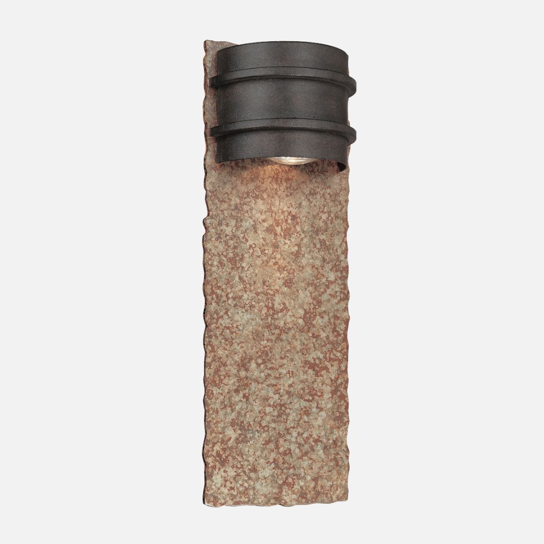 Outdoor Wall Sconce Light Brown Iron 16in Wet Rated with GU10 Socket