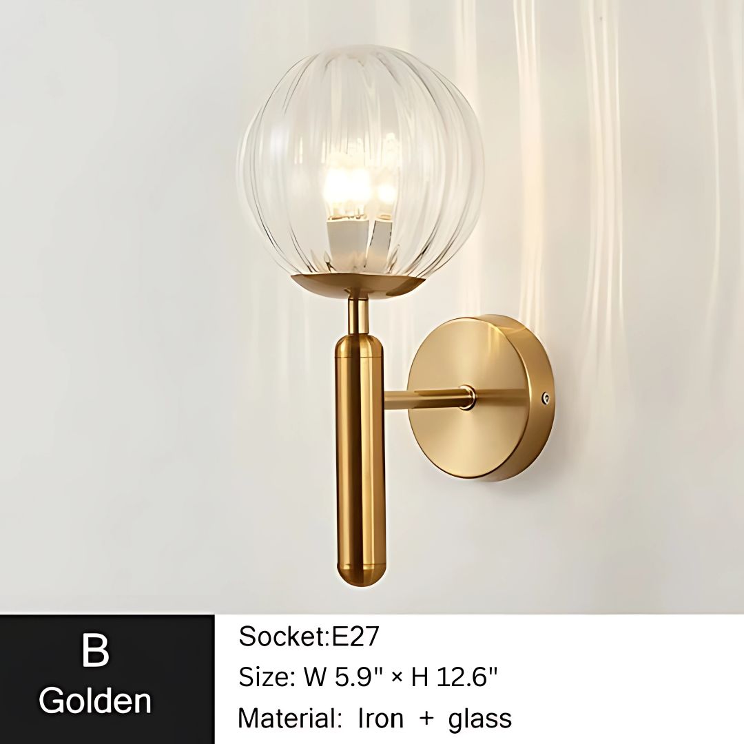 Modern Glass Ball Wall Sconce - Elegant Metal Wall Lamp for Home Décor