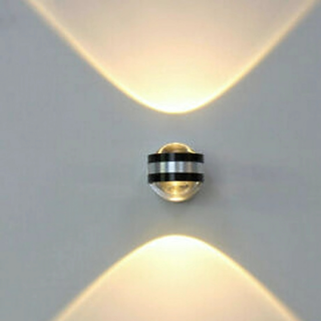 LED Wall Light Fixture Up Down Spotlight for Hallways Silver Aluminum