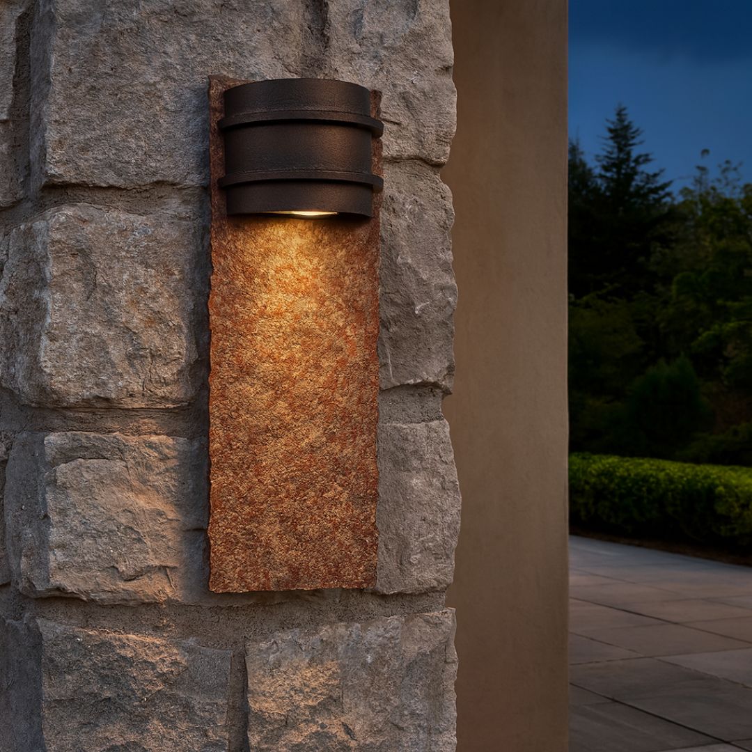 Outdoor Wall Sconce Light Brown Iron 16in Wet Rated with GU10 Socket