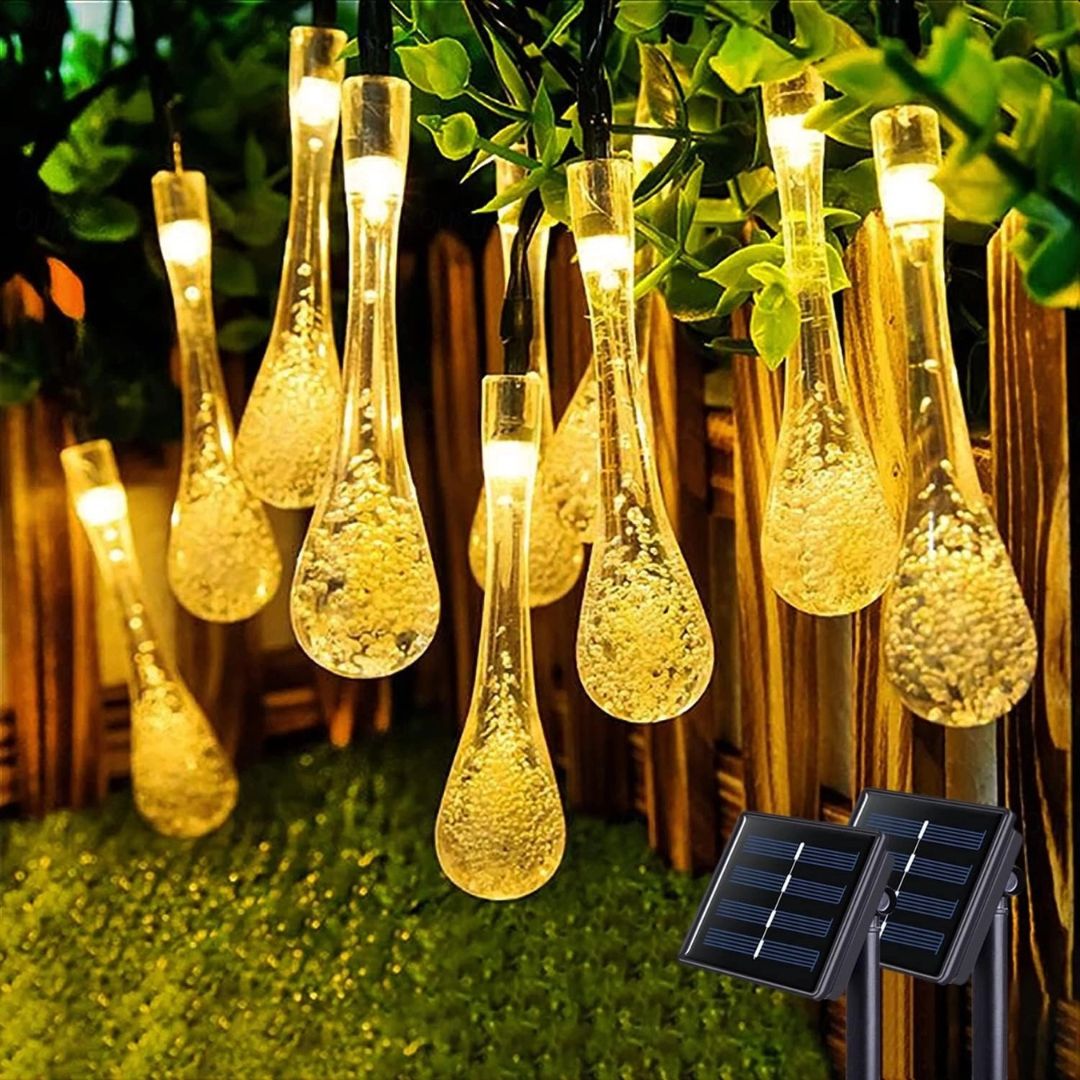 Solar String Lights 10M 100LED Waterproof Teardrop Outdoor Lights
