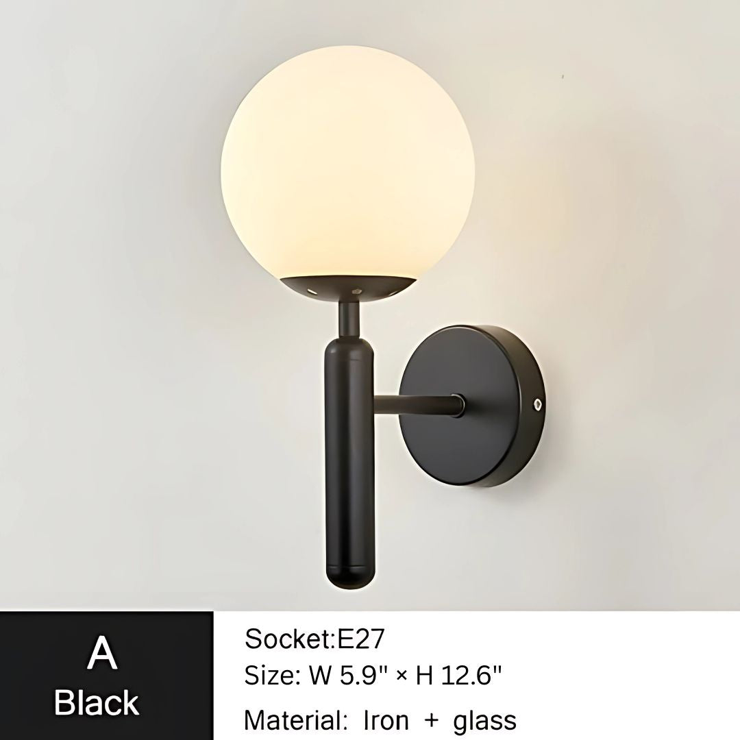 Modern Glass Ball Wall Sconce - Elegant Metal Wall Lamp for Home Décor