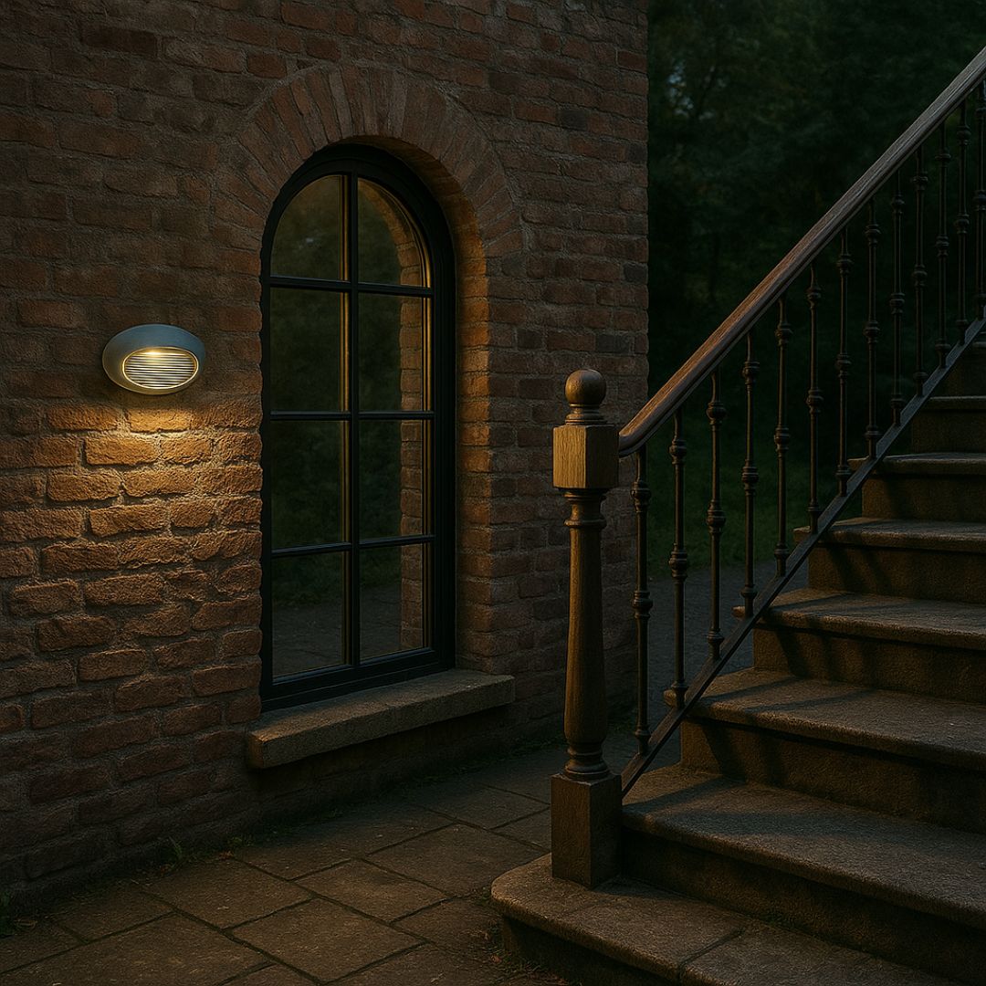 Scandi-Style Outdoor Wall Lamp with Integrated LED - Aluminium Exterior Sconce