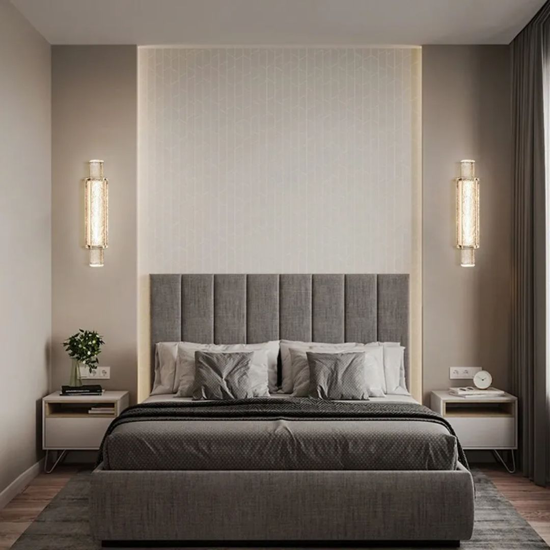 Crystal Wall Light Glass LED Fixture Stainless Steel Warm White 25in