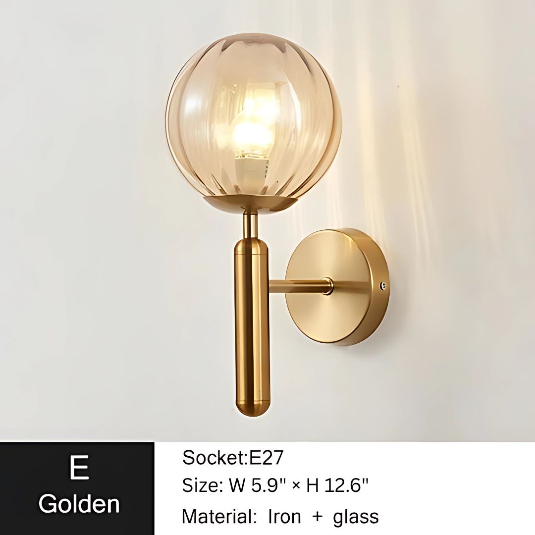 Modern Glass Ball Wall Sconce - Elegant Metal Wall Lamp for Home Décor