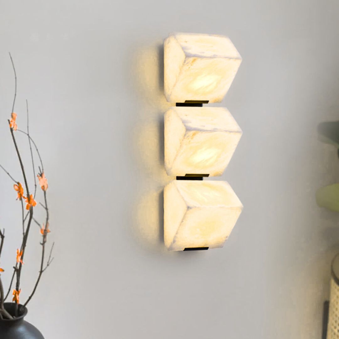Modern Alabaster Wall Sconce Lighting with Integrated LED – Elegant Indoor Wall Lamp