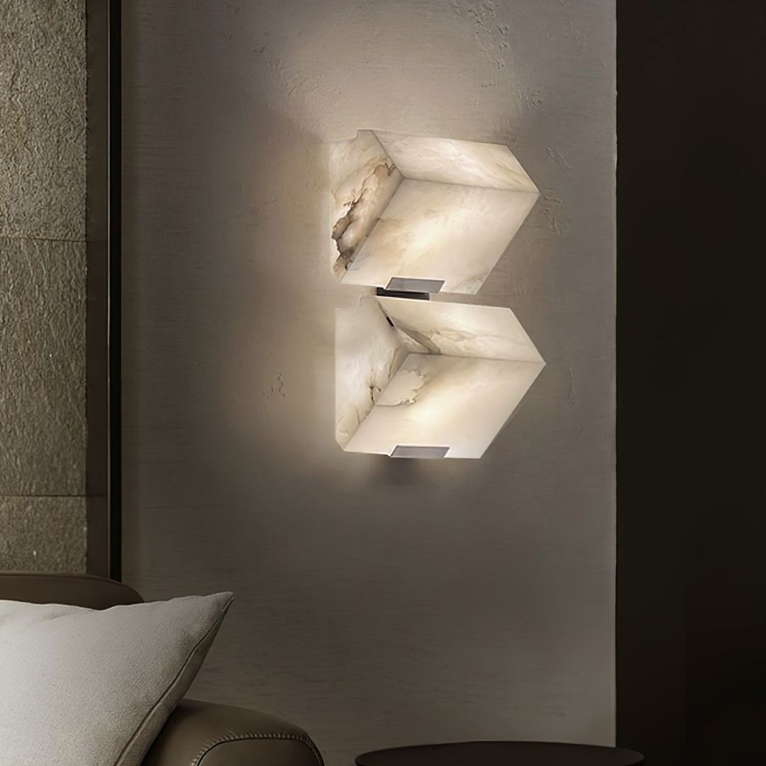 Modern Alabaster Wall Sconce Lighting with Integrated LED – Elegant Indoor Wall Lamp