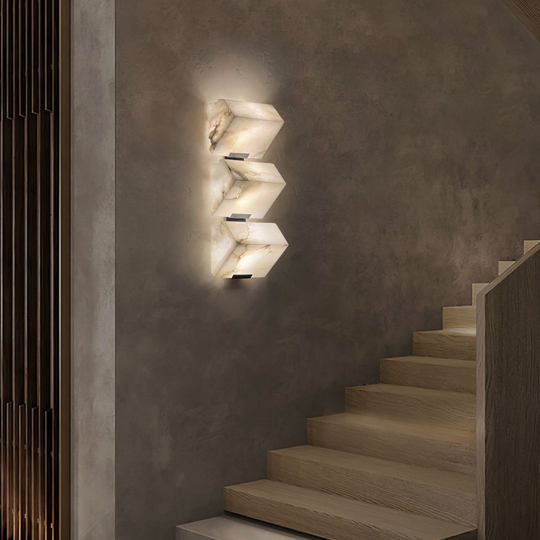 Modern Alabaster Wall Sconce Lighting with Integrated LED – Elegant Indoor Wall Lamp
