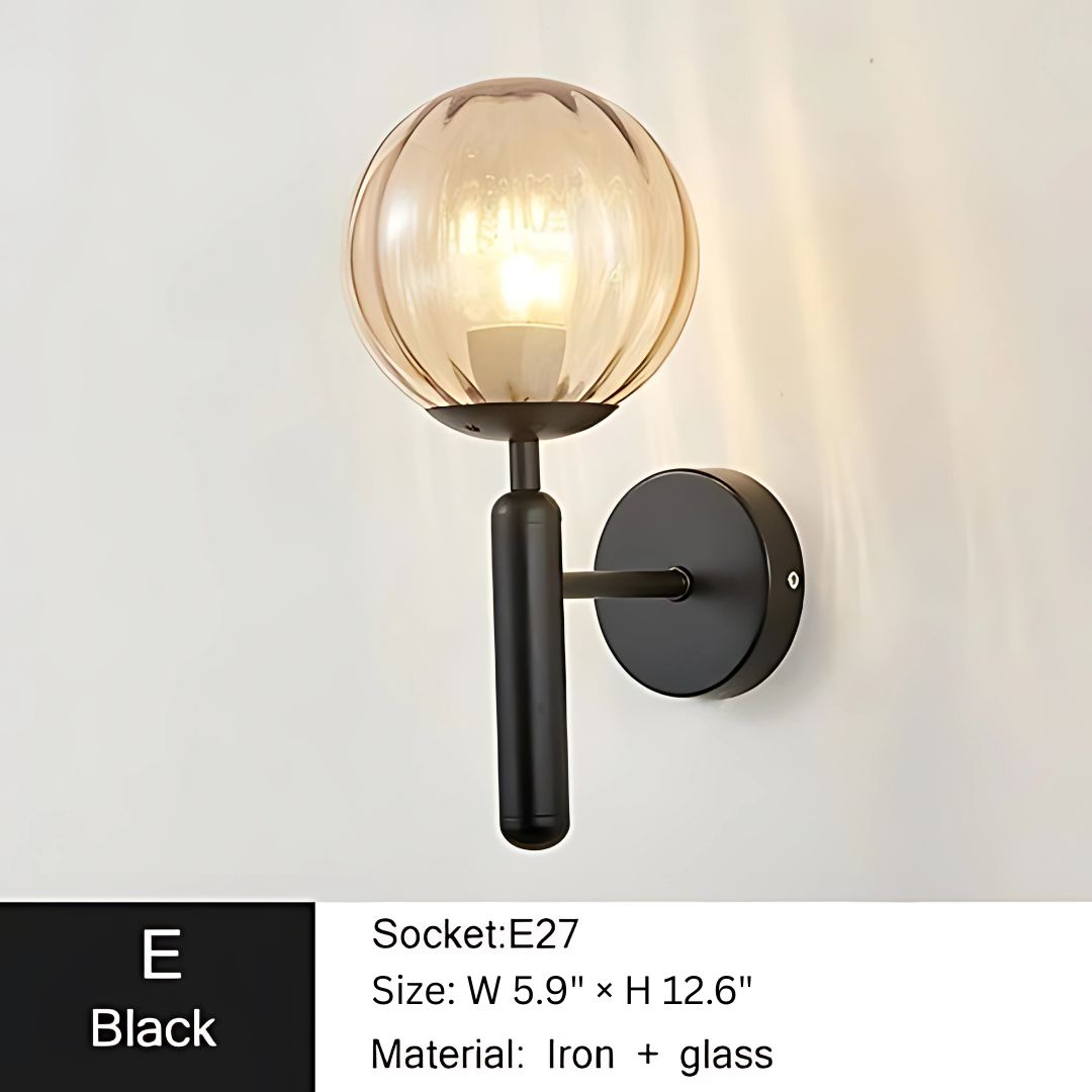 Modern Glass Ball Wall Sconce - Elegant Metal Wall Lamp for Home Décor