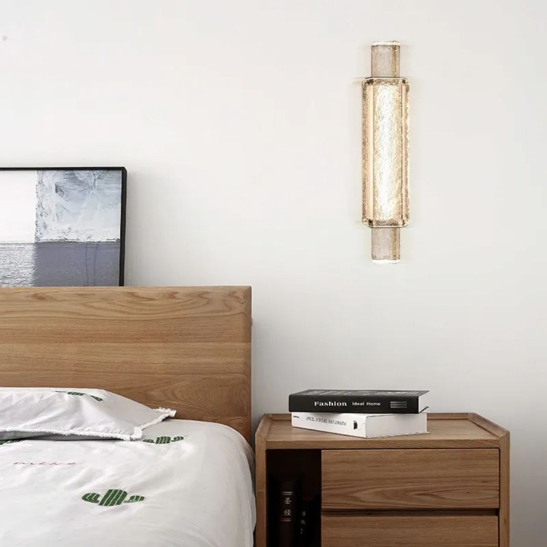 Crystal Wall Light Glass LED Fixture Stainless Steel Warm White 25in