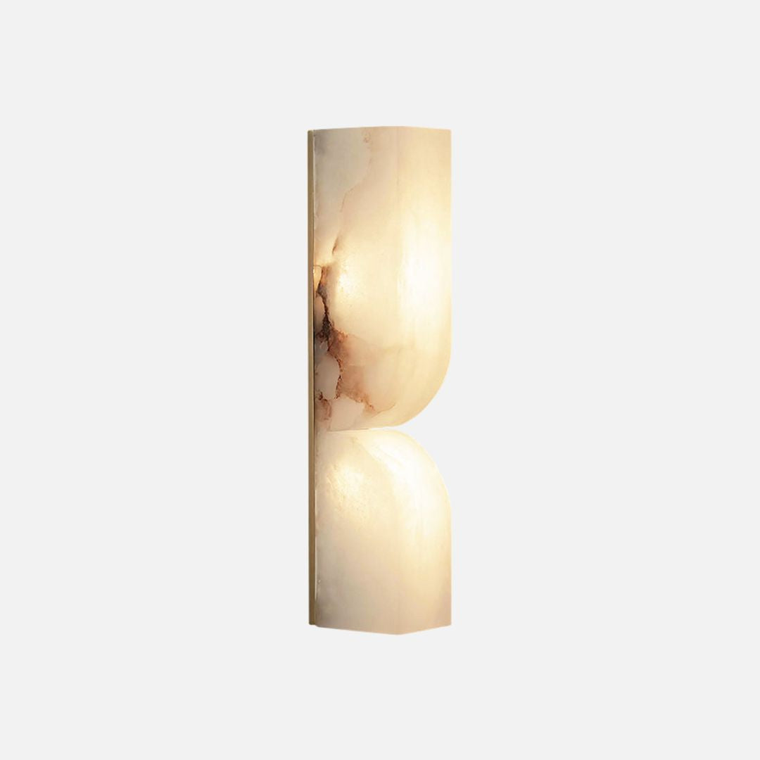 Elegant Alabaster Wall Sconce Lighting with Integrated LED – Modern Geometric Design