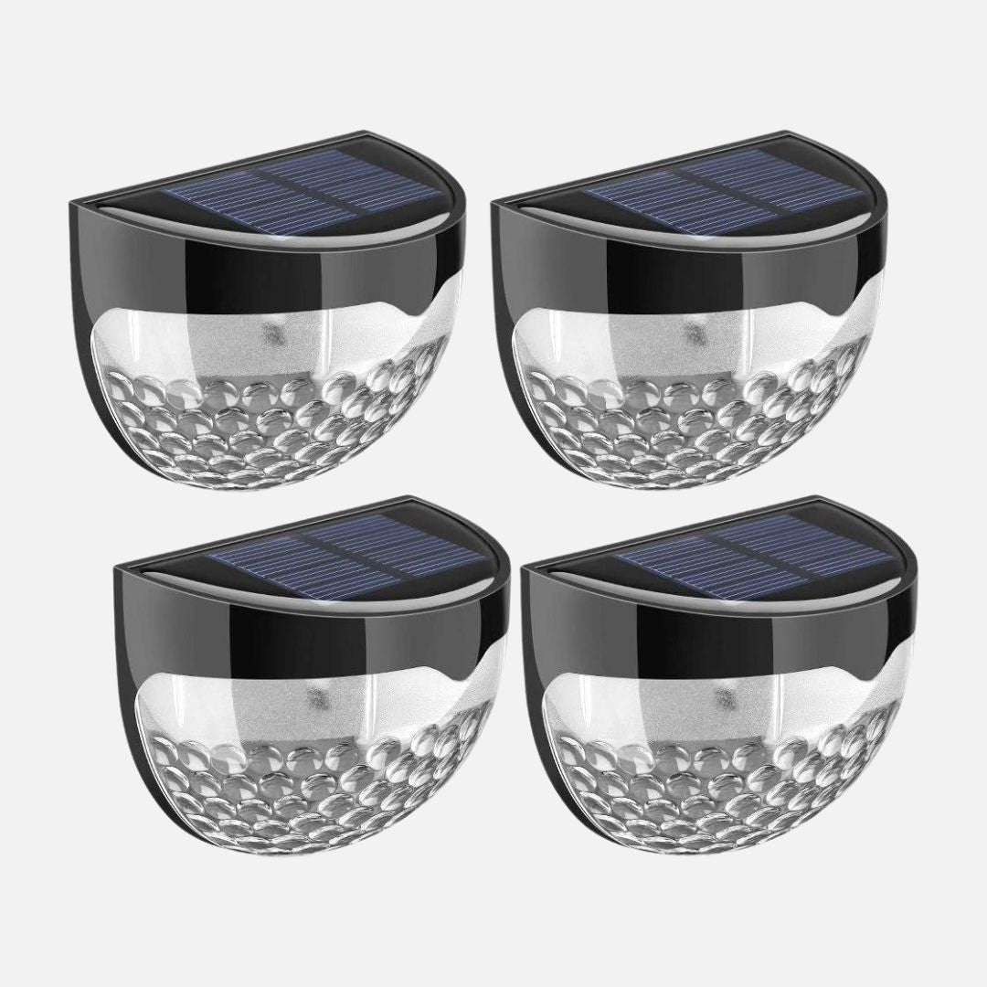 Solar Fence Lights Outdoor Waterproof LED Wall Light Pack of 4 or 8