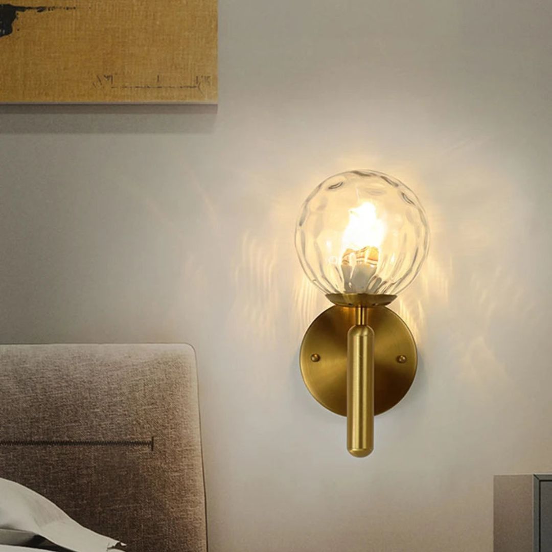 Modern Glass Ball Wall Sconce - Elegant Metal Wall Lamp for Home Décor