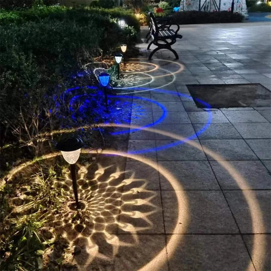 Solar Garden Light with Mandala Projection – Waterproof Outdoor LED Light