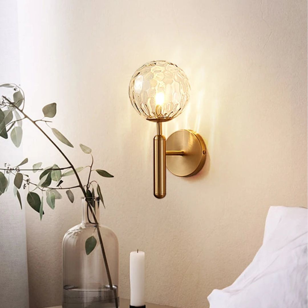 Modern Glass Ball Wall Sconce - Elegant Metal Wall Lamp for Home Décor