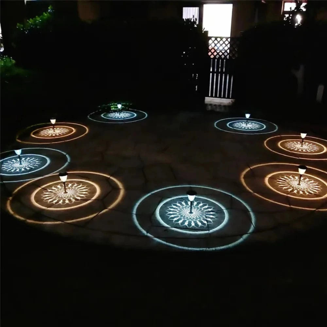 Solar Garden Light with Mandala Projection – Waterproof Outdoor LED Light