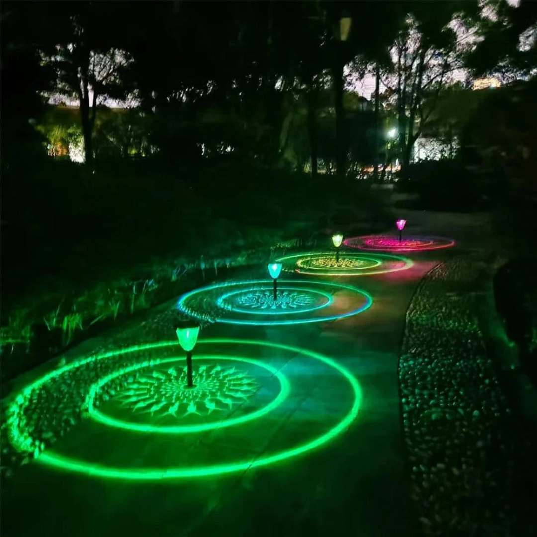 Solar Garden Light with Mandala Projection – Waterproof Outdoor LED Light