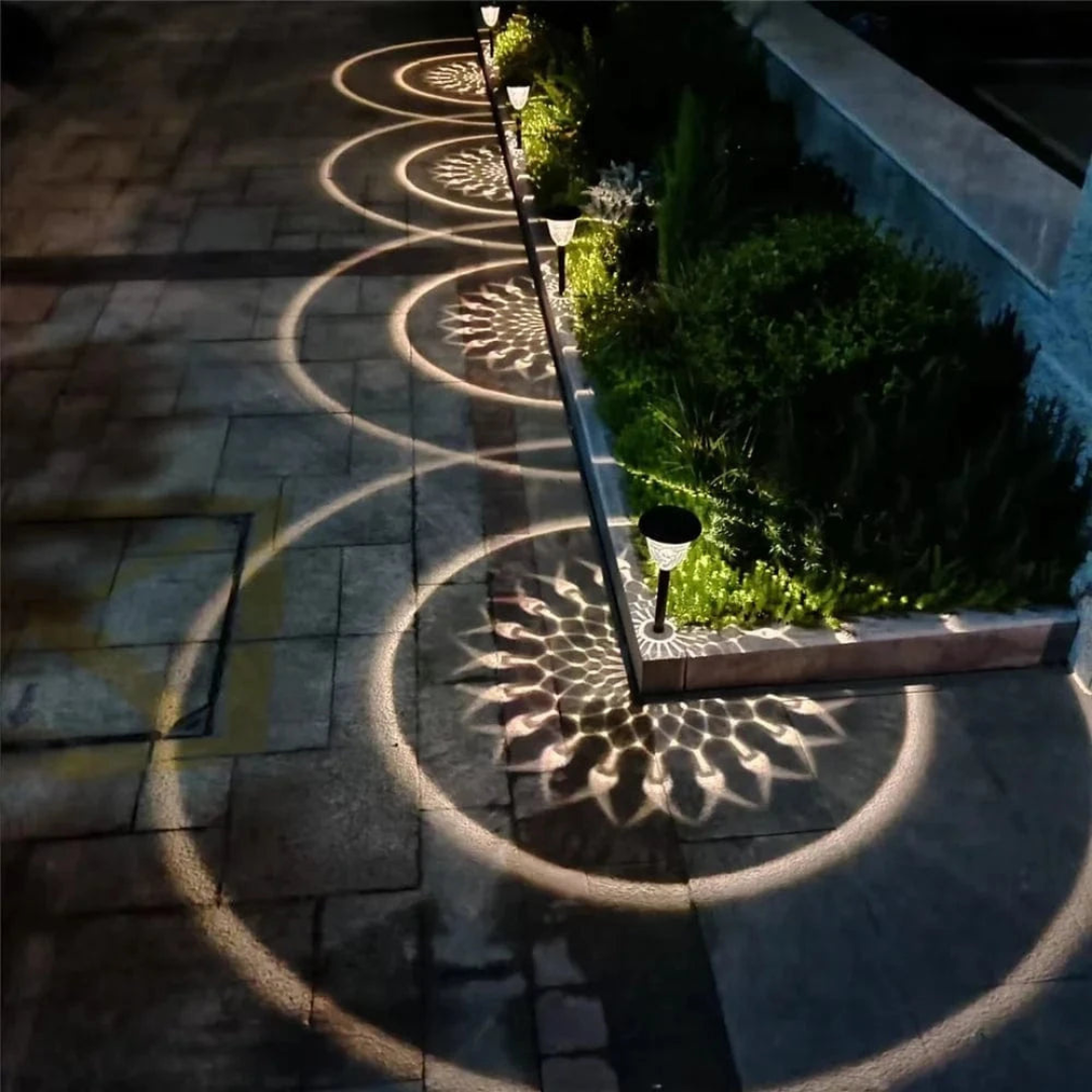 Solar Garden Light with Mandala Projection – Waterproof Outdoor LED Light