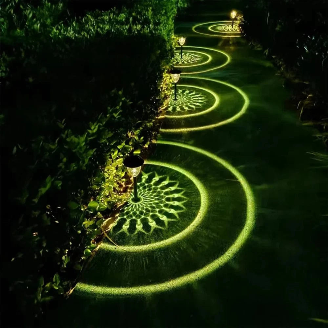 Solar Garden Light with Mandala Projection – Waterproof Outdoor LED Light