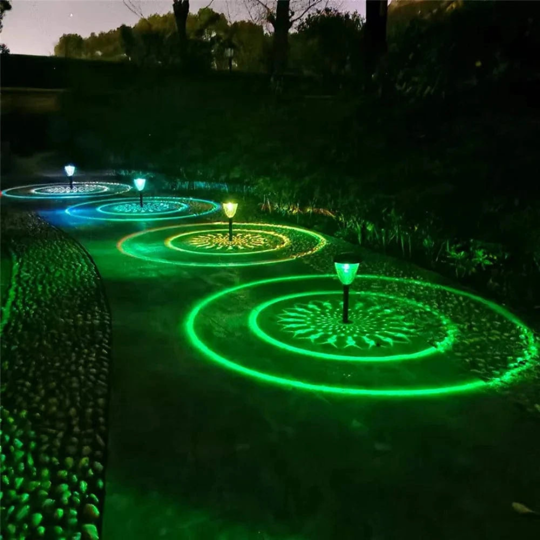 Solar Garden Light with Mandala Projection – Waterproof Outdoor LED Light