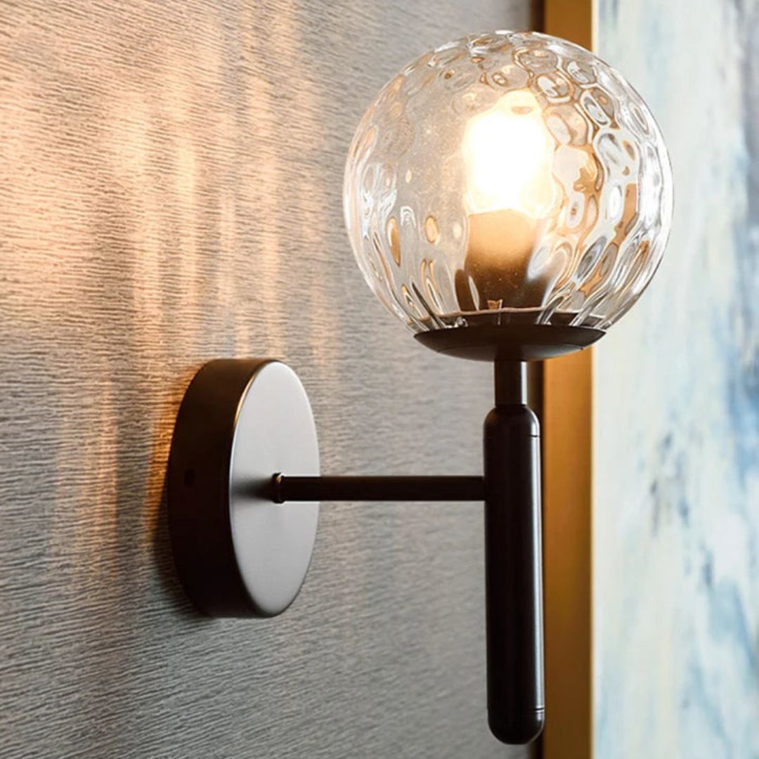 Modern Glass Ball Wall Sconce - Elegant Metal Wall Lamp for Home Décor