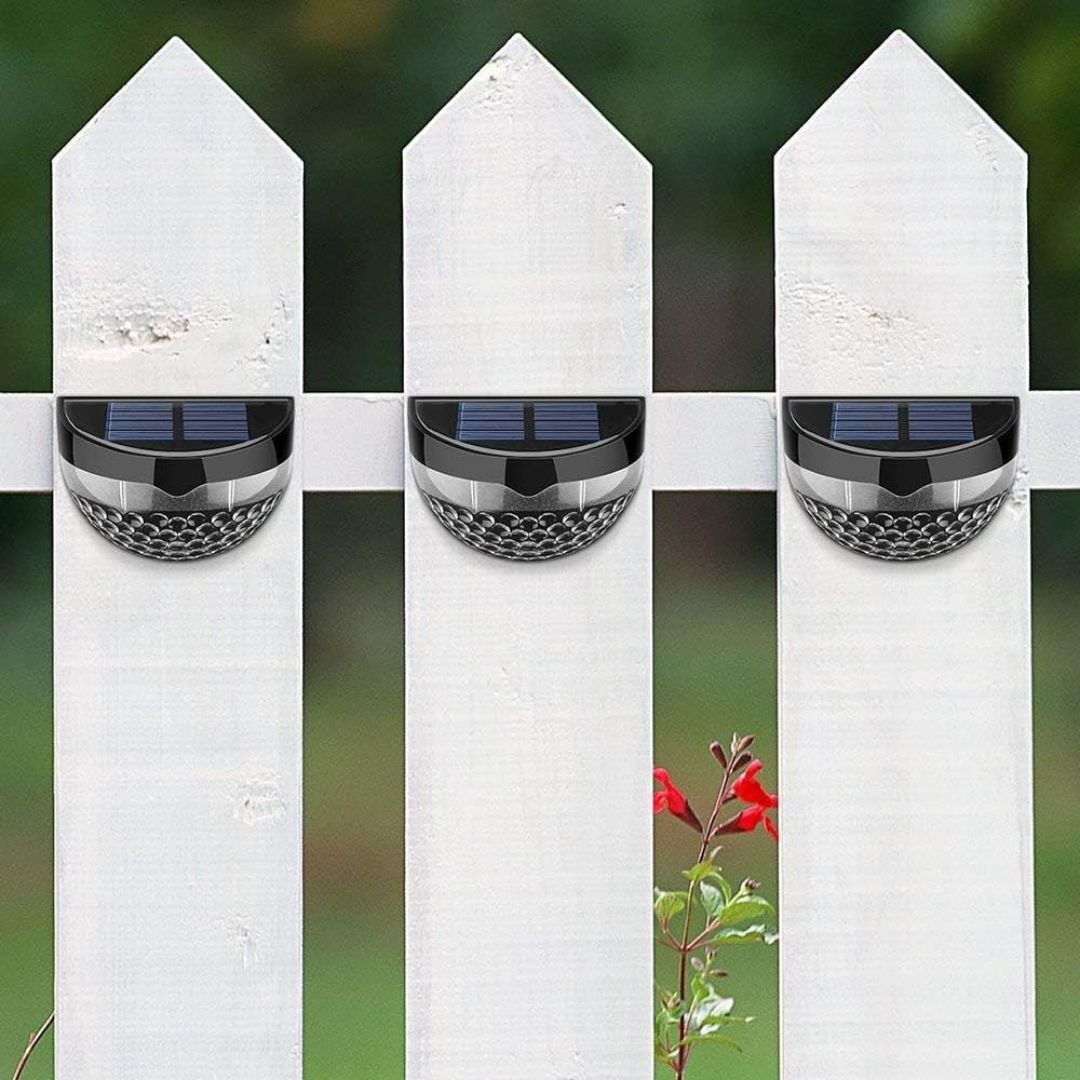 Solar Fence Lights Outdoor Waterproof LED Wall Light Pack of 4 or 8