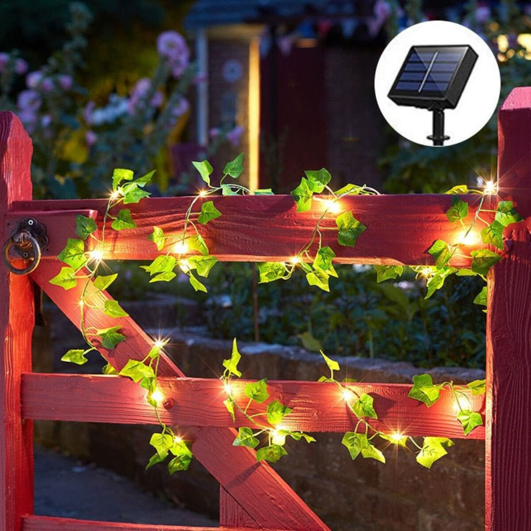 Solar Ivy String Lights with Dusk-to-Dawn Sensor – Waterproof Outdoor Fairy Lights