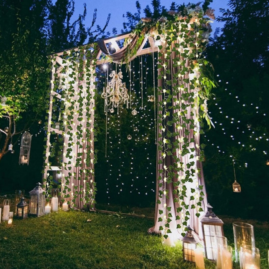 Solar Ivy String Lights with Dusk-to-Dawn Sensor – Waterproof Outdoor Fairy Lights