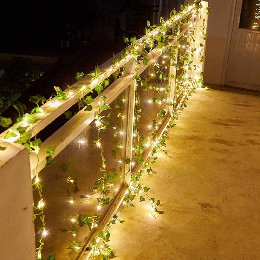 Solar Ivy String Lights with Dusk-to-Dawn Sensor – Waterproof Outdoor Fairy Lights