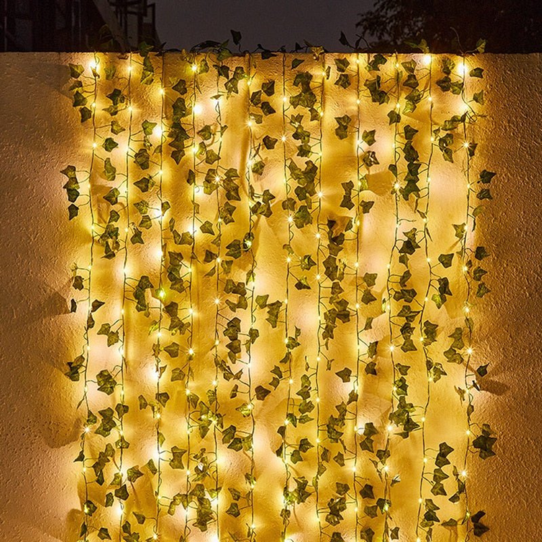Solar Ivy String Lights with Dusk-to-Dawn Sensor – Waterproof Outdoor Fairy Lights