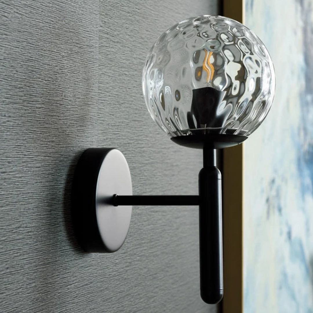 Modern Glass Ball Wall Sconce - Elegant Metal Wall Lamp for Home Décor
