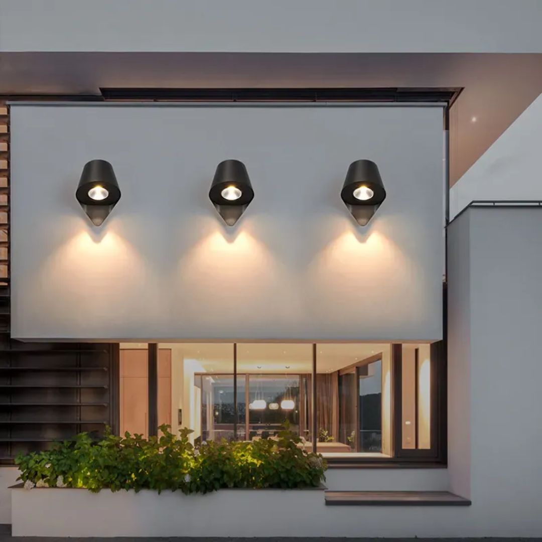 Outdoor Wall Light Black Aluminium 3000K Warm White IP54