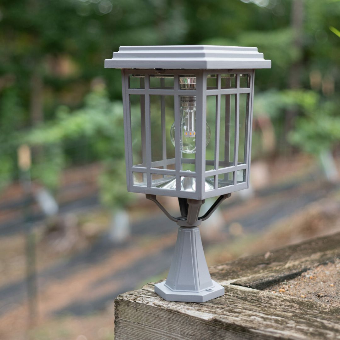 Solar Coach Light Outdoor Fixture – Gray Aluminum, 3 Mounting Options