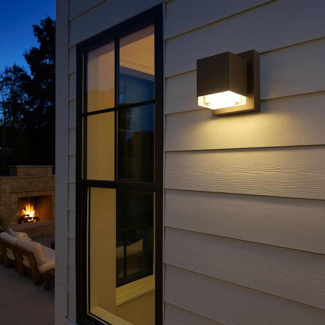 Outdoor Wall Sconce with LED Illumination and Acrylic Design - Modern Exterior Wall Light
