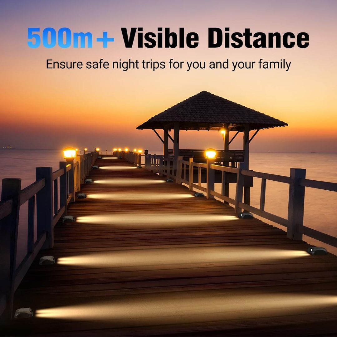 Solar Step Lights Outdoor 8 Pack Warm White IP65 Waterproof Pathway
